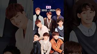 9 members of EXO in 2012 and now