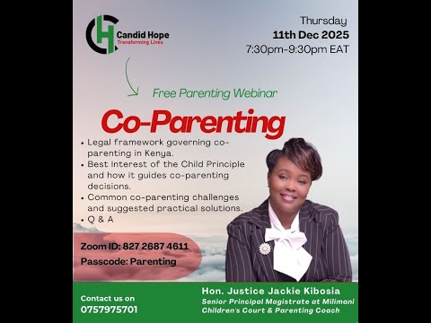 Co-Parenting Webinar By Hon Justice Jackie Kibosia