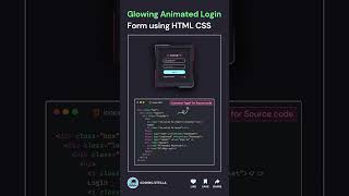 login form #YouTubeShorts #FrontendShorts #GlowingLoginForm #CSSShorts #UIAnimation #Login
