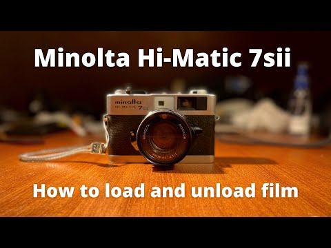 How to load and unload film in a Minolta Hi-Matic 7sii, vintage 35mm Rangefinder camera film loading