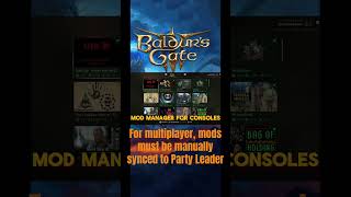 Mod Manager Update #bg3 #baldursgate3 #consolemods #moddingcommunity #tipsandtricks #rpg #nexusmods