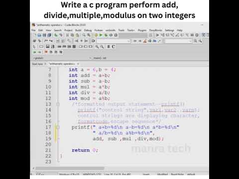 Write a problem performed add, sub, divide, multiple, modulus on two integer#programminginc