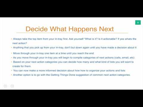 Step 8: Create a Getting Things Done System: Reviewing your in-tray