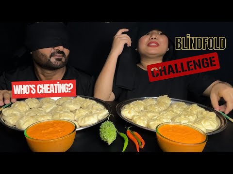 BLINDFOLD MOMO MUKBANG CHALLENGE | Who’s Cheating? 🥟😆