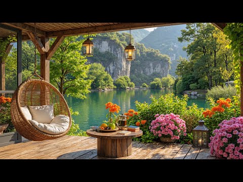 🎷 Spring Jazz on Lakeside Porch | Nature Therapy, Coffee & Music for Focus & Relief