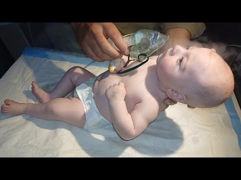 Cute Baby with Chest Infection 👶💨 | Gentle Nebulization Treatment Care