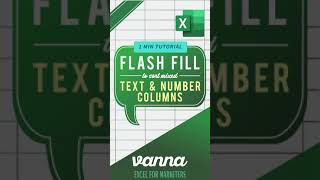Excel Quick Tip🔥  Flash fill to sort mixed text & number columns