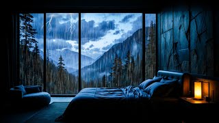 Cool Rain Sounds in Cozy Bedroom 🌧️ Rain on Window for Deep Sleep & Relaxation