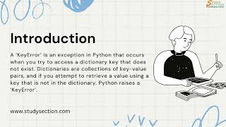 Understanding Key Error in Python by StudySection