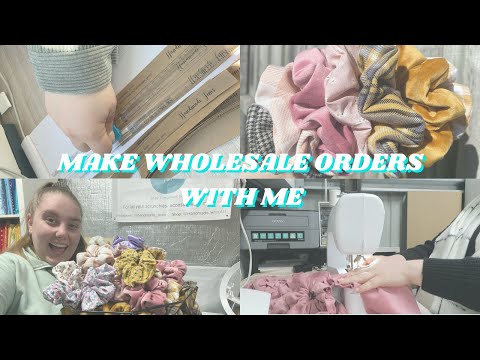 WHOLESALE ORDER MAKING VLOG- sewing scrunchies, cutting fabric, DIY scrunchie tags & order packing!