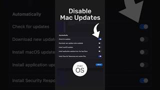 Turn Off Auto Updates on MacOS