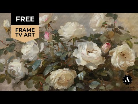 Free Frame TV Art Vintage Roses Oil Painting Floral Screensaver Wallpaper Oil Painting | by ARTEDYA