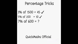 Find Percentage in Seconds - Percentage Problems #quickmaths #percentage_short_trick #easymaths