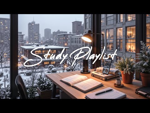 11-hour playlist study with me in a snowy afternoon | Window Seat📝 | Deep Focus Music