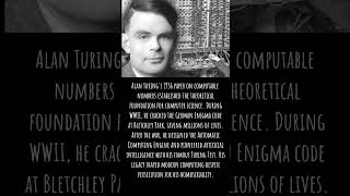 The Father of Modern Computing #AlanTuring #ComputerScience #AI #WWII