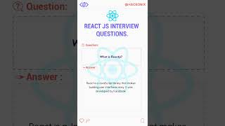 React JS Interview Questions  #shorts  #codewithme #coding #javascriptframework