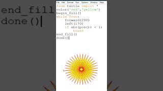 🐍Python Turtle Drawing 🐢💖SUBSCRIBE💖 #short Video #python #programming #turtle #shorts