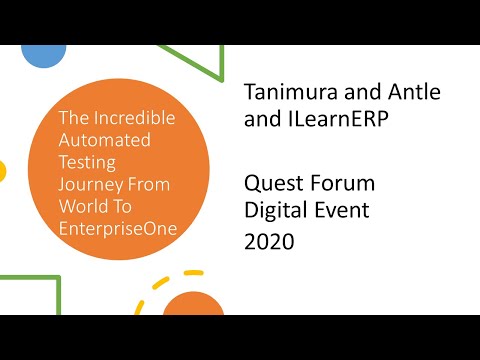 The Incredible Automated Testing Journey from World to E1 - 2020