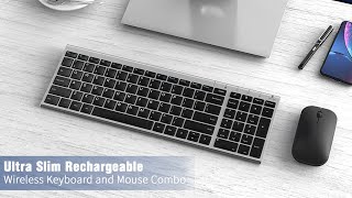 Seenda Wireless Keyboard and Mouse Combo for Windows | Ultra-thin