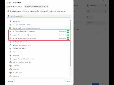 How to select a printer in Chrome or from a Chromebook