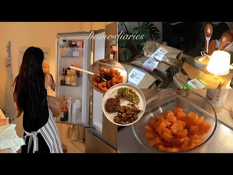 home vlog｡˚𖦹° making salmon poke bowl, creamy lemon butter chicken, OKDONGSIK popup in LA 🍚🤎