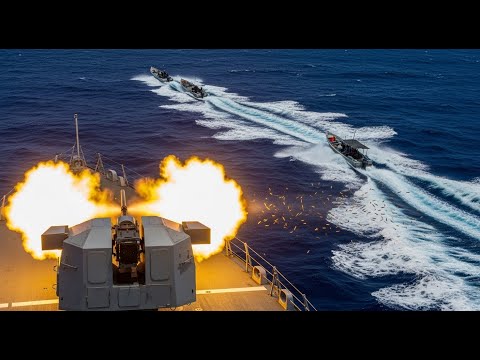 US Aircraft Carrier Destroys Enemy Boat in Seconds (Caught on Camera)