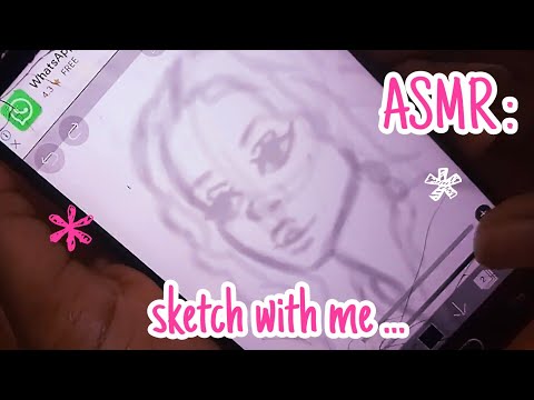 drawing on my phone with my fingers!! ASMR⚡IBISPAINTX