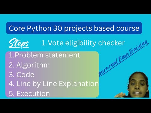 Vote eligibility checker program in python|| pprh technologies ||core python 30 day project corse.