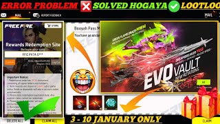 FREE FIRE REDEEM CODE TODAY  JANUARY REDEEM CODE FREE FIRE | FF REDEEM CODE TODAY 3 JANUARY