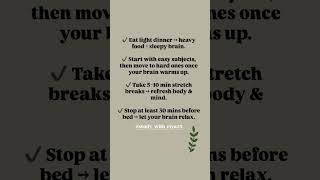 Night study Routine ✨⏳ #examtips #studenttips #motivation