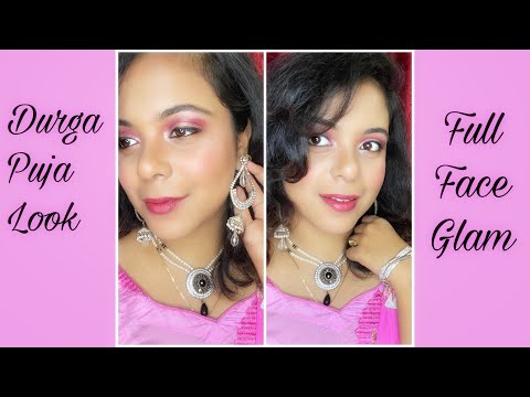 Durga Puja makeup look | Saptami look | Step by step full face glam |Shaine Moitra