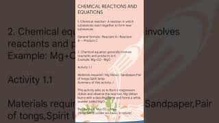 Chemical Reactions and equations Part-1 (Class 10) #shorts #shortlectures