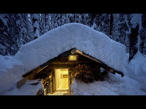 BUILDING A LOG CABIN UNDERGROUND ALONE.  I made a second cozy bed. Solo bushcraft