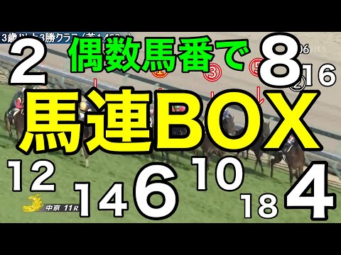 【競馬検証】偶数馬番で馬連BOX！