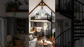🏡 Cozy Tiny House Tour | Modern Farmhouse Loft + Spiral Staircase ✨