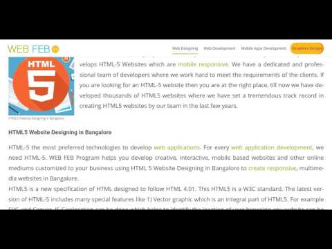 HTML5 Website Designing in Bangalore | HTML5 Web designing