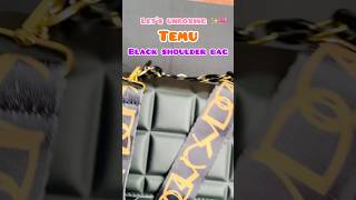Unboxing Temu Black Quilted Shoulder Bag | Luxury Aesthetic Handbag 2025#handbags#temuhaul#shorts