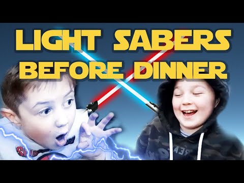 Light Saber's Before Dinner!!- Kids STAR WARS BATTLE