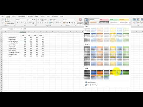 How to make a table of data and automatically format it in a few clicks