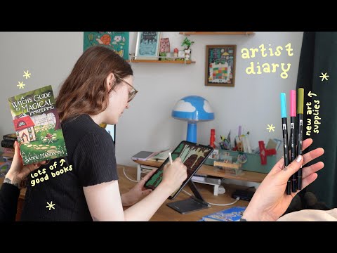 art vlog 𓅮𓇽 life lately, art commissions & reading (outside)