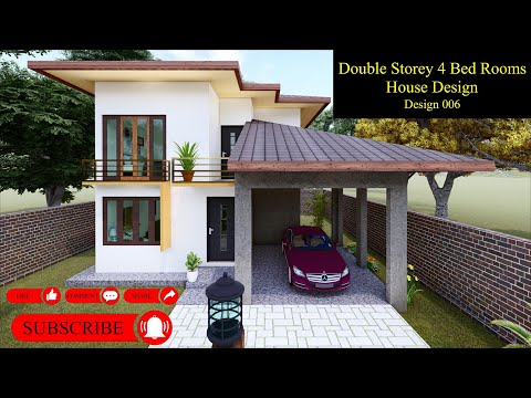 Double Storey 4 Bedroom 3D House Design (Design 006)