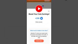 Cats Today Video Code Answer | The Surprising Truth about Your Cats Earning  | Answer