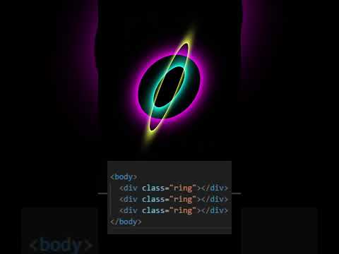 Mind-Blowing 3D Neon Rings Animation | Hypnotic CSS Effect | #Shorts