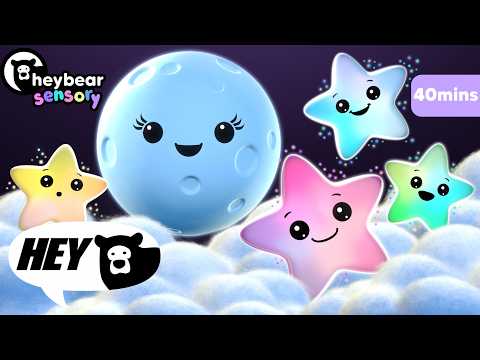 Hey Bear Sensory - Mindful Moon and Sleepy Stars Lullaby Adventure! - Bedtime Video