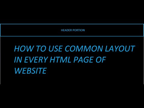 How to use Common Header in every html pages