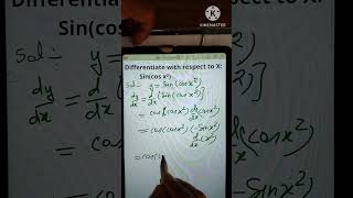 Differentiate: sin (cos x²). #math #continuity and differentiability class12