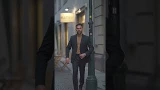 Black suit and brown turtleneck #autumn 🍁🍂 #suit #classy #classydapper #short #shorts #moda #model