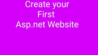 Create Website using Asp.net | For Beginners | octa Own the road