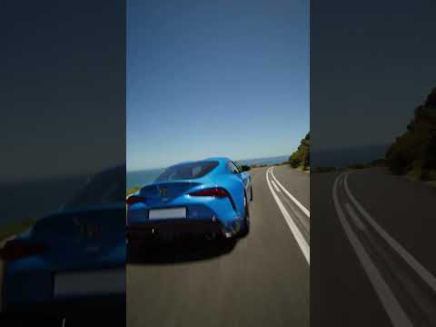 Sleek lines that reach blue skies  #TOYOTA #GRSupra #SportsCar #Skydiving