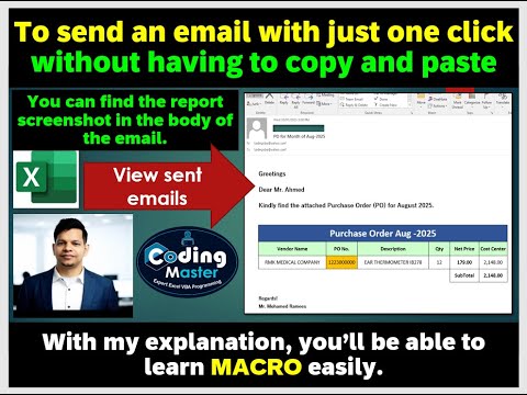How to send email from excel automatically (Just one click to take a screenshot.)